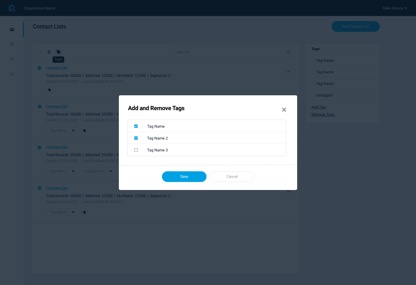 06b - Contact Lists - List View - Bulk Add Tag – REVISED 06b - Contact Lists - List View - Bulk Add Tag – REVISED